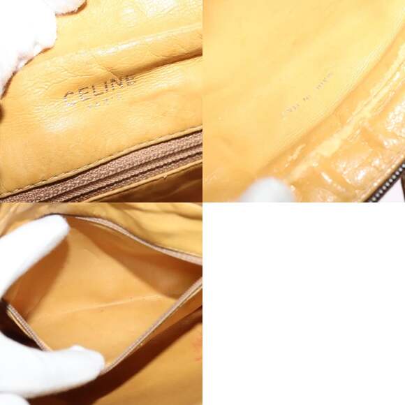 CELINE Macadam Canvas Shoulder Bag Pvc Brown Gold - Picture 12 of 12